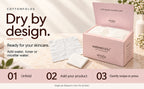Open Cottonfolds box and dry cotton sheets. Unfold, add water, toner or micellar water, then gently wipe or press. Single use; bin after use, do not flush.